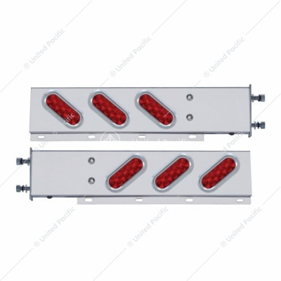 3-3/4" Bolt Pattern Stainless Spring Loaded Light Bar With 6 Oval 10 LED Lights (Pair)