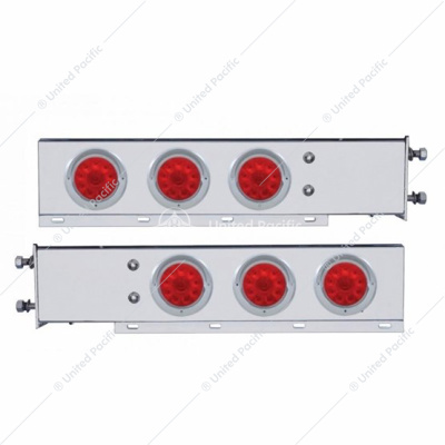 3-3/4" Bolt Pattern Stainless Spring Loaded Light Bar With 6X 4" 10 LED Lights (Pair)