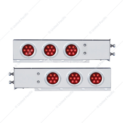 2-1/2" Bolt Pattern Spring Loaded Rear Bar With 6X Competition Series 7 Red LED 4" Light -Red Lens (Pair)