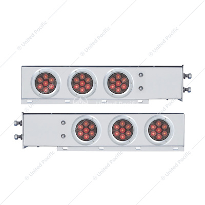 2-1/2" Bolt Pattern Spring Loaded Rear Bar With 6X Competition Series 7 Red LED 4" Light -Clear Lens (Pair)