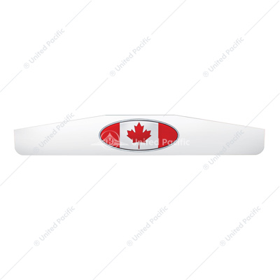 4" X 24" Chrome Bottom Mud Flap Weight With Oval Canada Flag Emblem