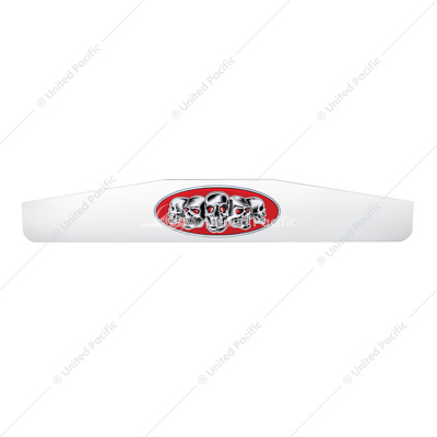 4" X 24" Chrome Bottom Mud Flap Weight With Oval Red Skull Emblem