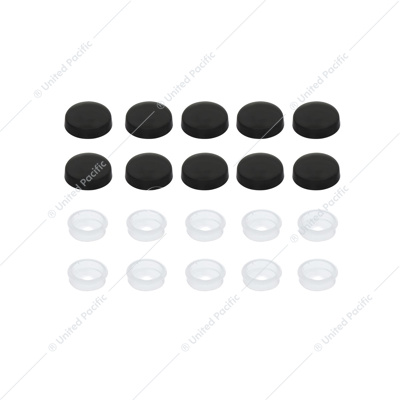Black Plastic Snap-On Caps For #6 And #8 Screw (10-Pack)