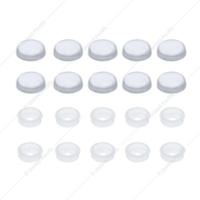 Chrome Plastic Snap-On Screw Covers For 1/4" Screw (10-Pack)