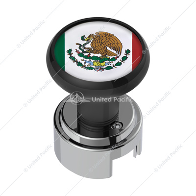 Thread-On Gearshift Knob With 13/15/18 Speed Adapter & Mexico Flag Sticker - Black