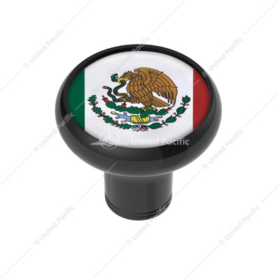1/2"-13 Thread-On Gearshift Knob With Mexico Flag Sticker - Black