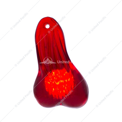 8-1/4" Tall Large Low-Hanging Rubber Balls With LED Light - Red LED