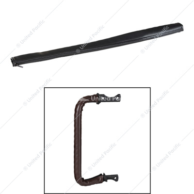 24" Driver Assist Grab Bar Cover - Black Engineered Leather