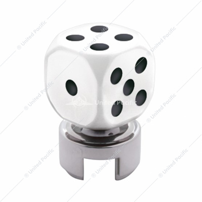 White Dice Gearshift Knob With 13/15/18 Speed Adapter