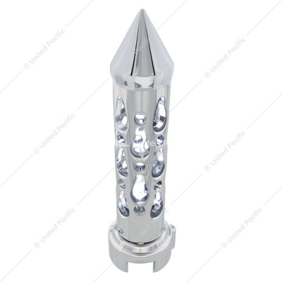 Brooklyn Style Spike Gearshift Knob With LED 13/15/18 Speed Adapter - Chrome/White LED