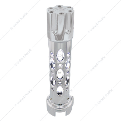 Austin Style Gun Cylinder Gearshift Knob With LED 13/15/18 Speed Adapter - Chrome/White LED