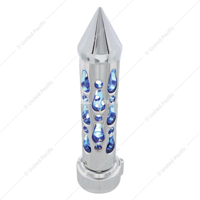 Brooklyn Style Spike Gearshift Knob With LED 9/10 Speed Adapter - Chrome