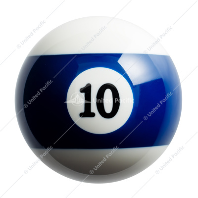 Number 10 Pool Ball Gearshift Knob - Gloss Blue Striped
