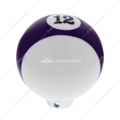 Number 12 Pool Ball Gearshift Knob - Gloss Purple Striped