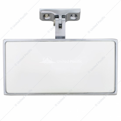 Rectangular Chrome Plated Aluminum Interior Rear View Mirror With Screw-On Mount