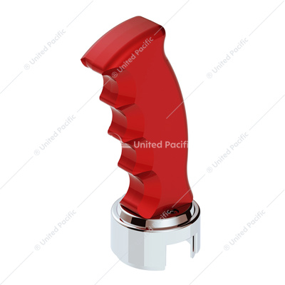 Thread-On Pistol Grip Gearshift Knob With Chrome 13/15/18 Speed Adapter - Candy Red