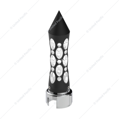 Thread-On Daytona Style Spike Gearshift Knob With LED 13/15/18 Speed Adapter - Black/White LED