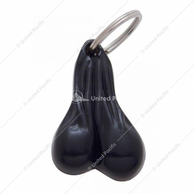 2-1/2" Small Plastic Low-Hanging Balls Novelty Key Chain - Black