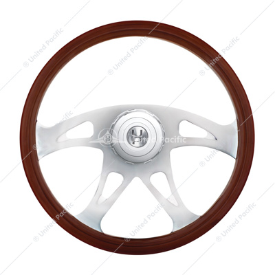 18" Chrome Boss Steering Wheel With Hub & Horn Button Kit For Peterbilt (1998-2005) & Kenworth (2001-2002)