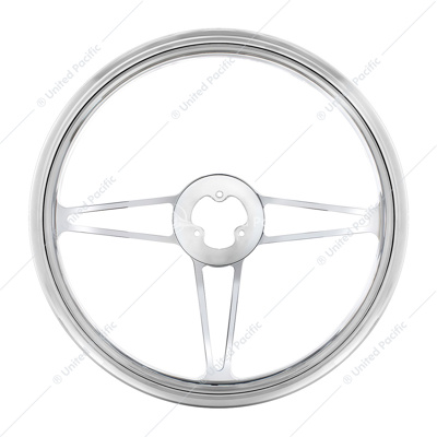 18" Chrome Aluminum "3-Spoke" Style Steering Wheel