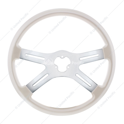 18" Vibrant Color 4 Spoke Steering Wheel - Pearl White