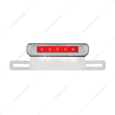 Chrome License Plate Light & Bracket With Red LED 3rd Brake Light - Red LED/Red Lens