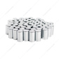 33mm x 3-1/2" Chrome Plastic Cylinder Nut Covers - Thread-On (Color Box of 60)