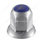 33mm X 2" Chrome Steel Reflector Nut Cover With Flange - Blue