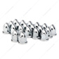 1-1/2" x 2-3/4" Chrome Plastic Bullet Nut Covers With Flange - Push-On (20-Pack)