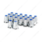 33mm X 2-3/4" Chrome Plastic Nut Covers With Flange - Push-On -Blue Reflector (Color Box of 20)