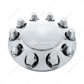 Dome Front Axle Cover With 33mm Standard Style Push-On Nut Covers - Chrome