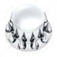 Dome Rear Axle Cover With 33mm Spike Thread-On Nut Covers - Chrome