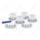 Dome Axle Cover Combo Kit With 33mm Standard Thread-On Nut Covers & Nut Cover Tool - Chrome