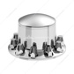 Dome Rear Axle Cover With 33mm Standard Style Push-On Nut Covers - Chrome