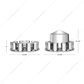 Pointed Axle Cover Combo Kit With 33mm Cylinder Thread-On Nut Covers - Chrome