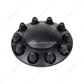 Front Axle Cover With Dome Cap & 1-1/2"  Push-On Nut Covers - Matte Black (Color Box)