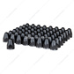 1-1/2" X 2-3/4" Matte Black Painted Plastic Bullet Nut Covers - Push-On (Color Box of 60)