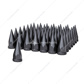 33mm X 4-3/4" Matte Black Spike Nut Covers With Flange- Thread-On (60-Pack)
