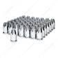 33mm X 4" Chrome Plastic Extra Tall Nut Covers With Flange - Thread-On (60-Pack)