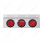 Stainless Top Mud Flap Plate With Three 4" Lights & Grommet - Red Lens (Each)