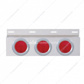 Stainless Top Mud Flap Plate With Three 4" Lights & Bezel - Red Lens (Each)