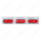 Stainless Top Mud Flap Plate With 3 Oval Lights & Visor - Red Lens (Each)