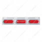 Stainless Top Mud Flap Plate With 3 Oval Lights & Bezel - Red Lens (Each)