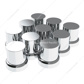 33mm X 2" Chrome Plastic Flat Top Nut Covers With Flange - Push-On (10-Pack)