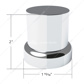 33mm X 2" Chrome Plastic Flat Top Nut Covers With Flange - Push-On (10-Pack)