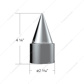 1-1/2" X 4-1/4" Chrome Plastic Stiletto Nut Covers - Push-On (10-Pack)