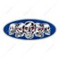 Chrome Die Cast Skull Emblem - Blue