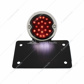 Black Horizontal Side Mount License Bracket For Motorcycle With 1933-36 Ford Style LED Tail Light