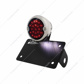 Black Horizontal Side Mount License Bracket For Motorcycle With 1933-36 Ford Style LED Tail Light