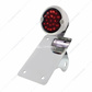 Chrome Vertical Side Mount License Bracket For Motorcycle With 1933-36 Ford Style LED Tail Light
